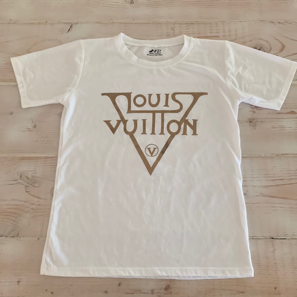 Louis Vuitton logo white short sleeve shirt